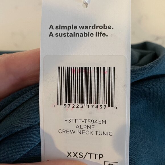 Eileen Fisher Alpine Crew Neck LS Tencel Elastane Tunic Top Teal Green Sz XXS - Picture 13 of 14